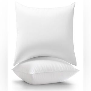 Set of 2-18 x18 Inch Pillow Inserts Cotton Cover with Premium Fiber Filling